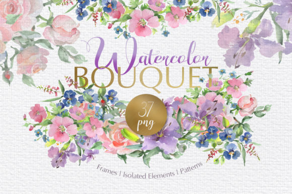 Bouquet Flower Date Watercolor Illustrations