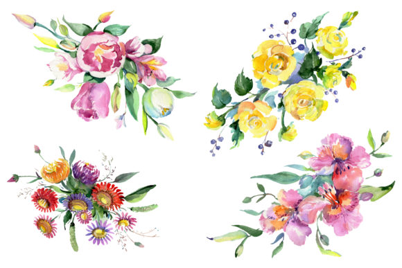 Bouquet of Flowers Matures Feelings Illustrations
