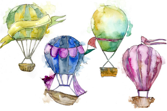 Watercolor Holiday Hot Air Balloon Set Review